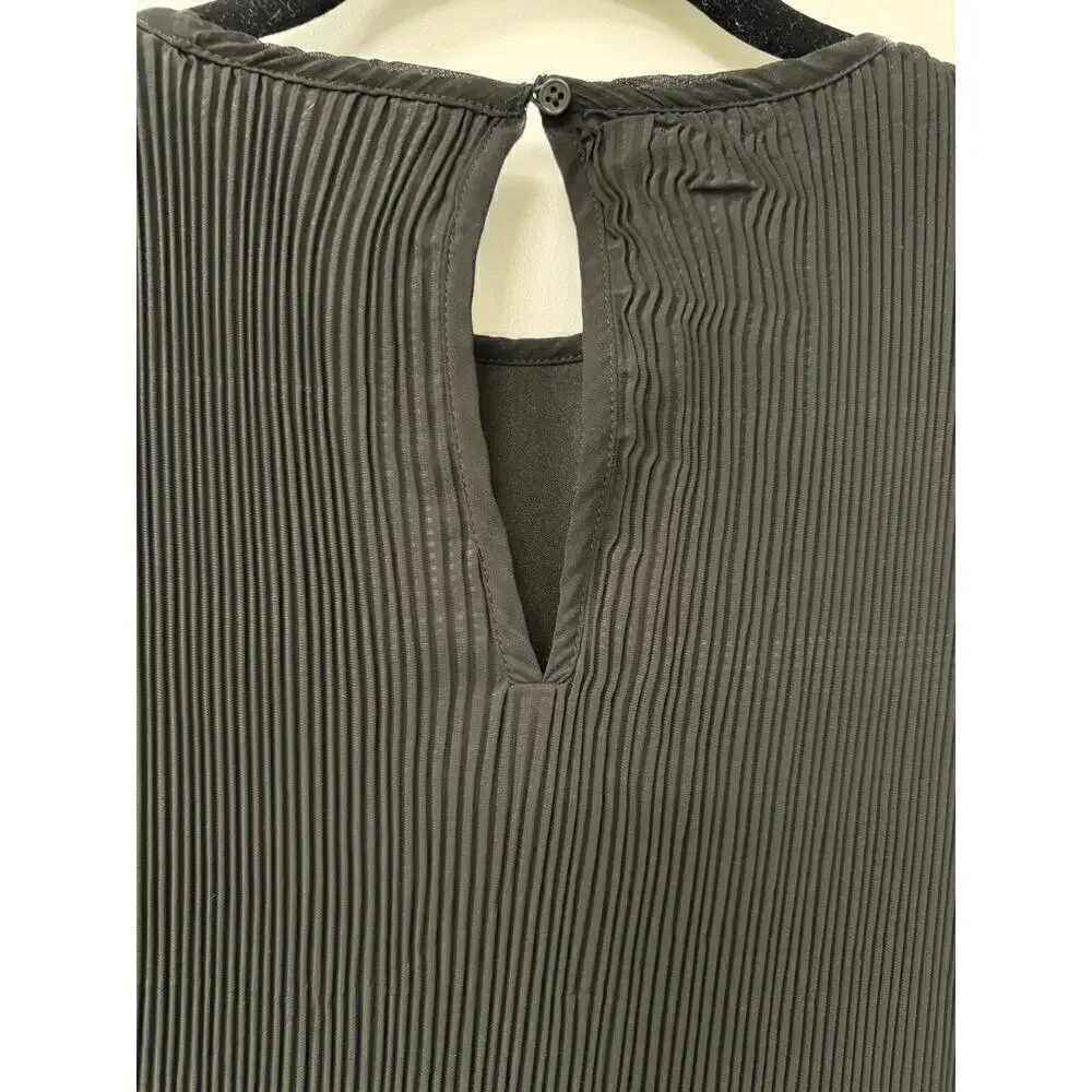 Beyond Words Medium Long Sleeves Pleated Mini Black Dress NWOT